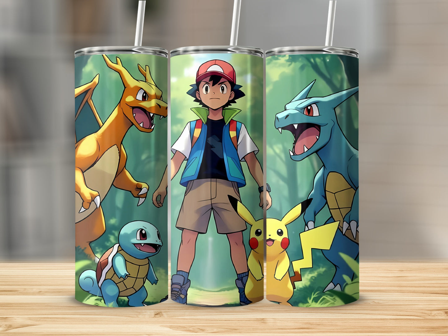 Vibrant Anime Character Tumbler With Iconic Pokemon Design