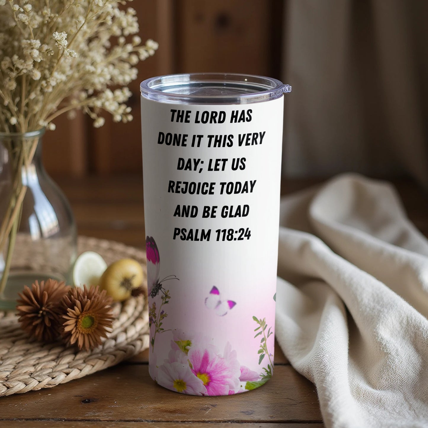 Inspirational Floral Design Tumbler for Daily Motivation