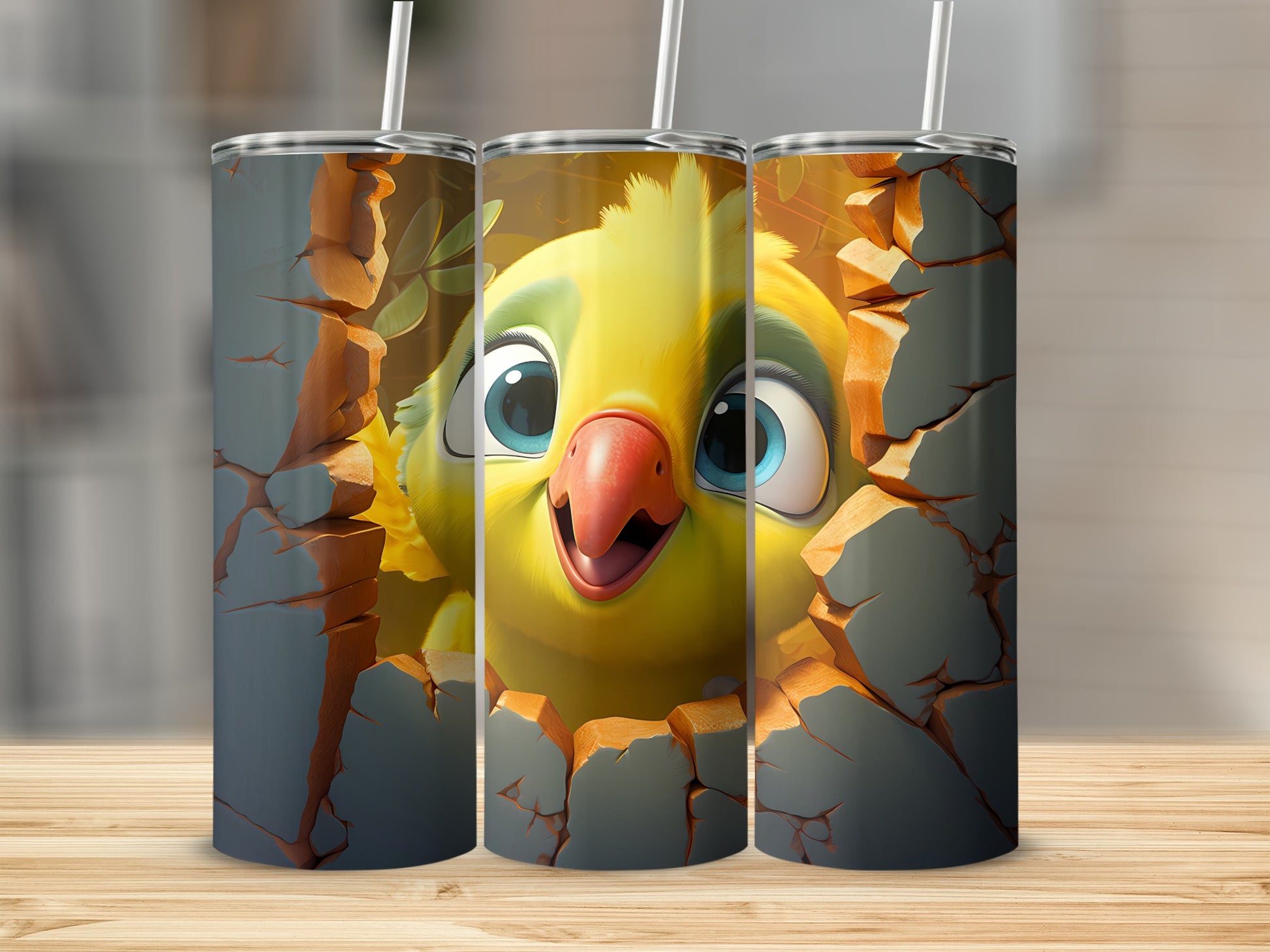 Smiling Yellow Chick Cracked Surroundings Image product type
Yellow Bird, Cartoon Chick, Happy Expression, Cracked Design, Cute Animal, Blue Eyed Character, Emerging Creature, Digital Art, Whimsical Theme, Bright Colors, Animal Illustration, Joyful Fowl, Unique Artwork, Pop Out Effect, Fictional Character, Graphic Novel Style, Textured Background, Birdie Art, Playful Design, Vivid Imagery