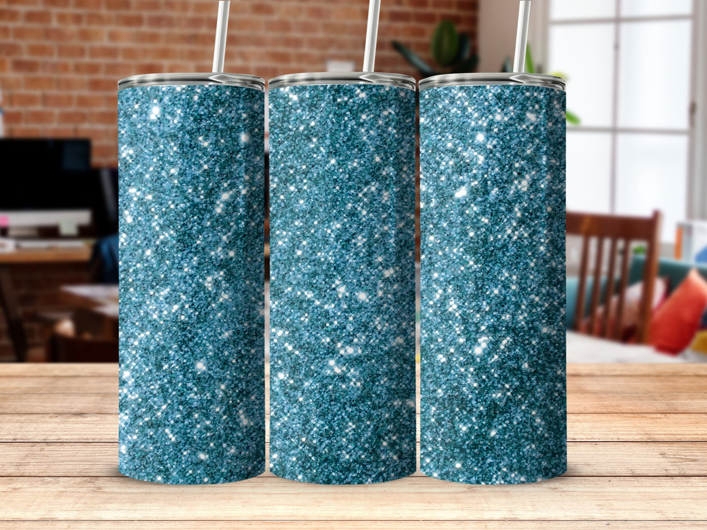 Sparkling Blue Glitter Tumbler for Ultimate Style