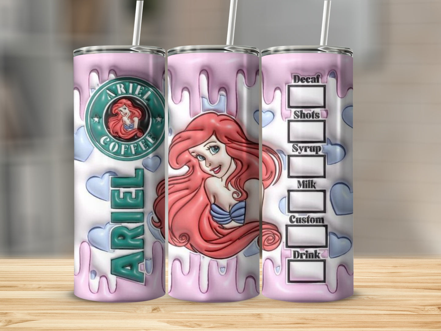 Ariel Coffee Themed Customizable Tumbler Product