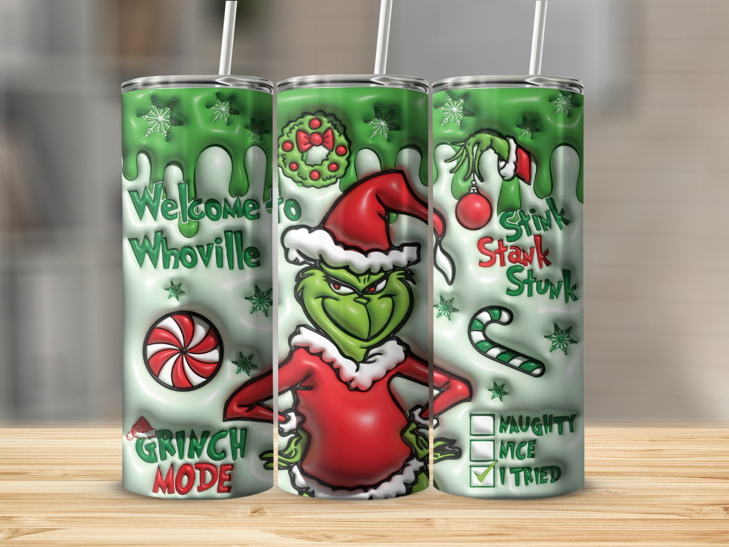 Welcome to Whoville Grinch Mode Stink Stank Stunk tumbler