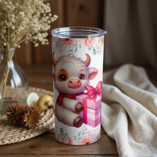 Cute Highland Cow with Gift Tumbler 20oz