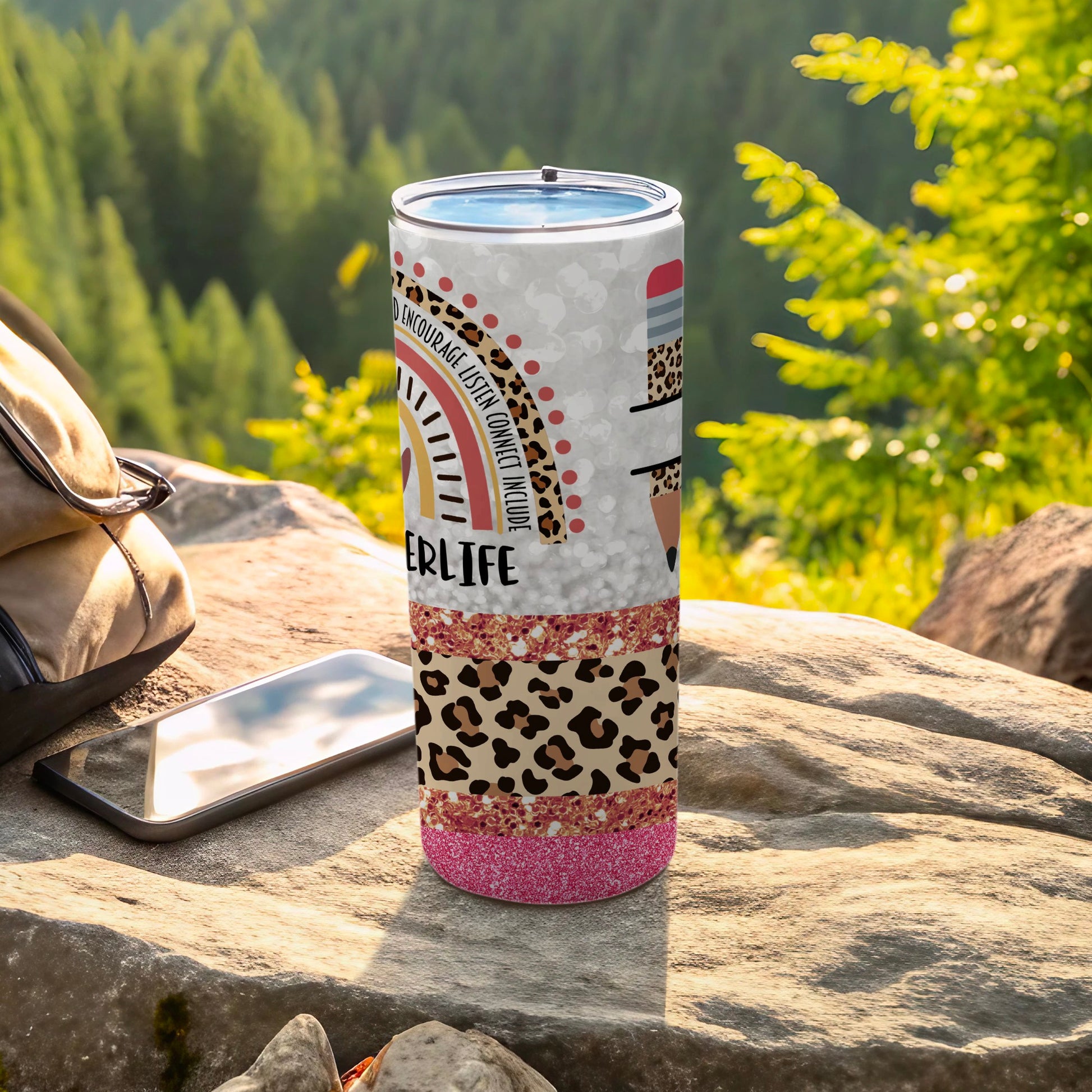 Teacher Life Tumbler Encourage Listen Connect Include product type