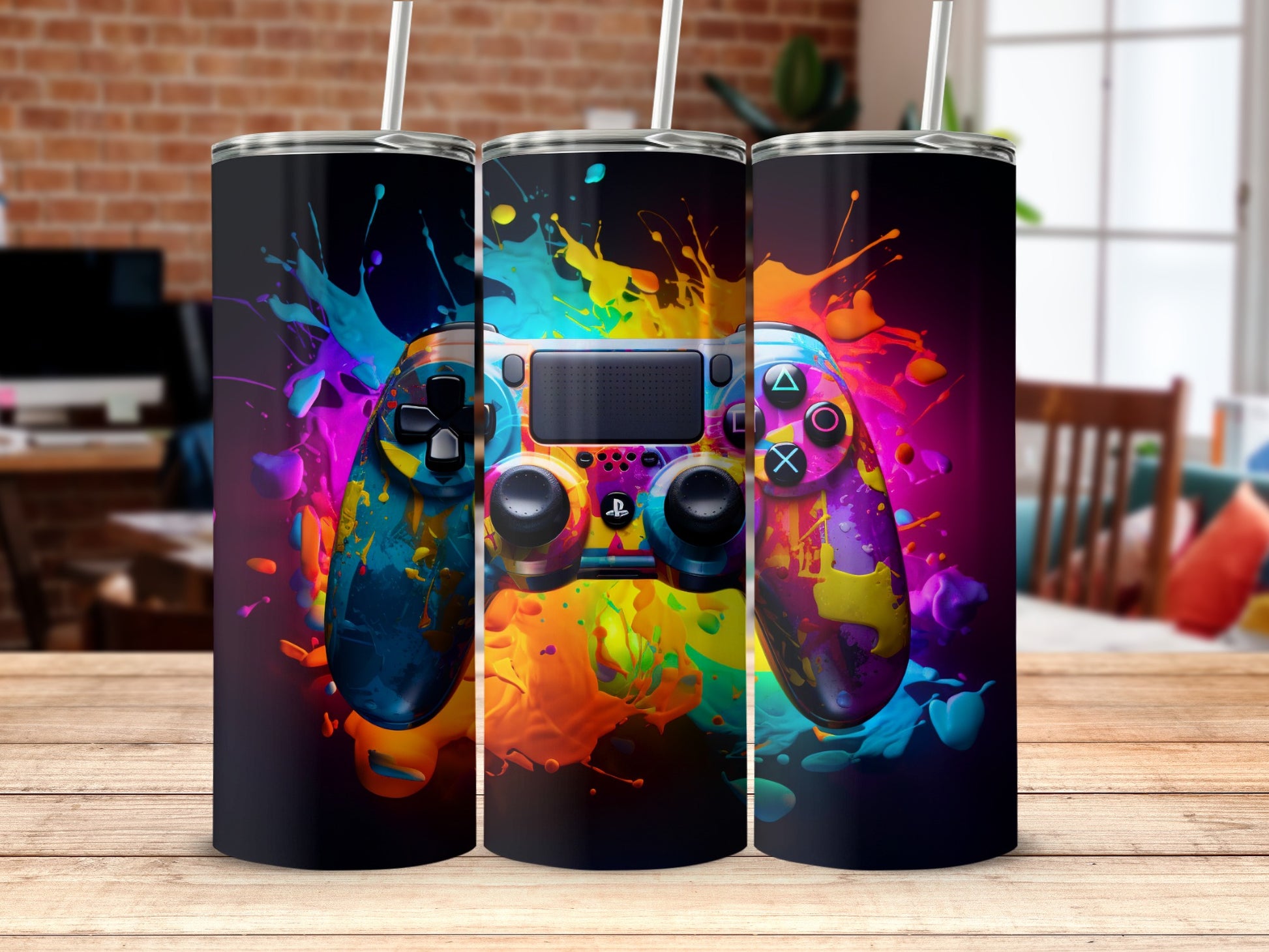 Colorful Game Controller Design Tumbler Product