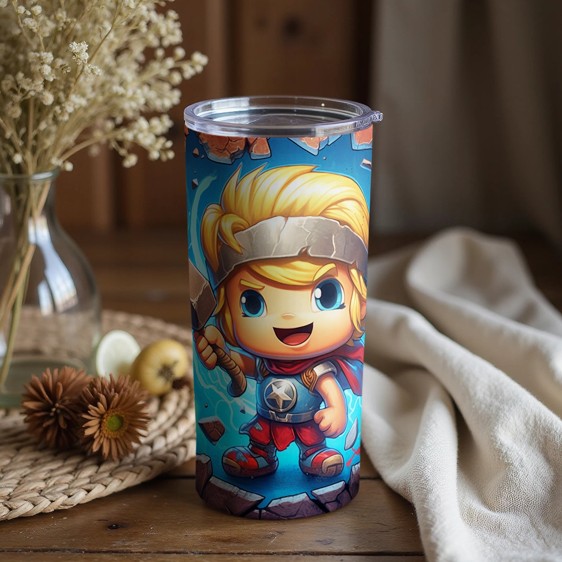 Cute Cartoon Hero Tumbler for Kids and Adults Gifts