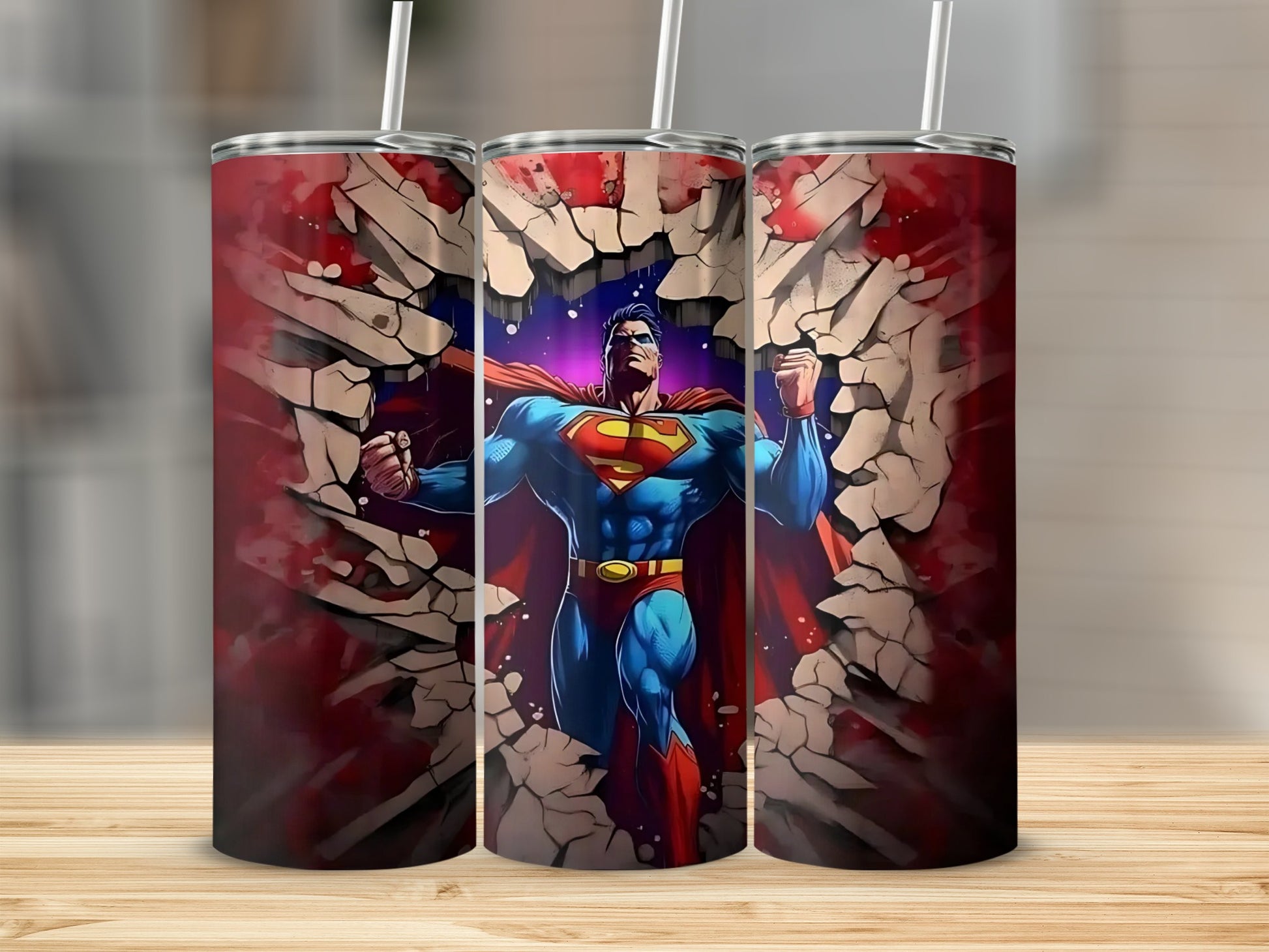 Superhero Comic Book Style Tumbler Cup Flask