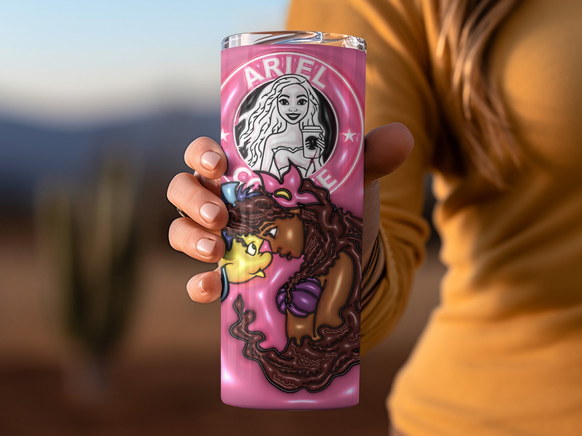 Ariel Inspire Pink Decorative Drink Container Tumbler