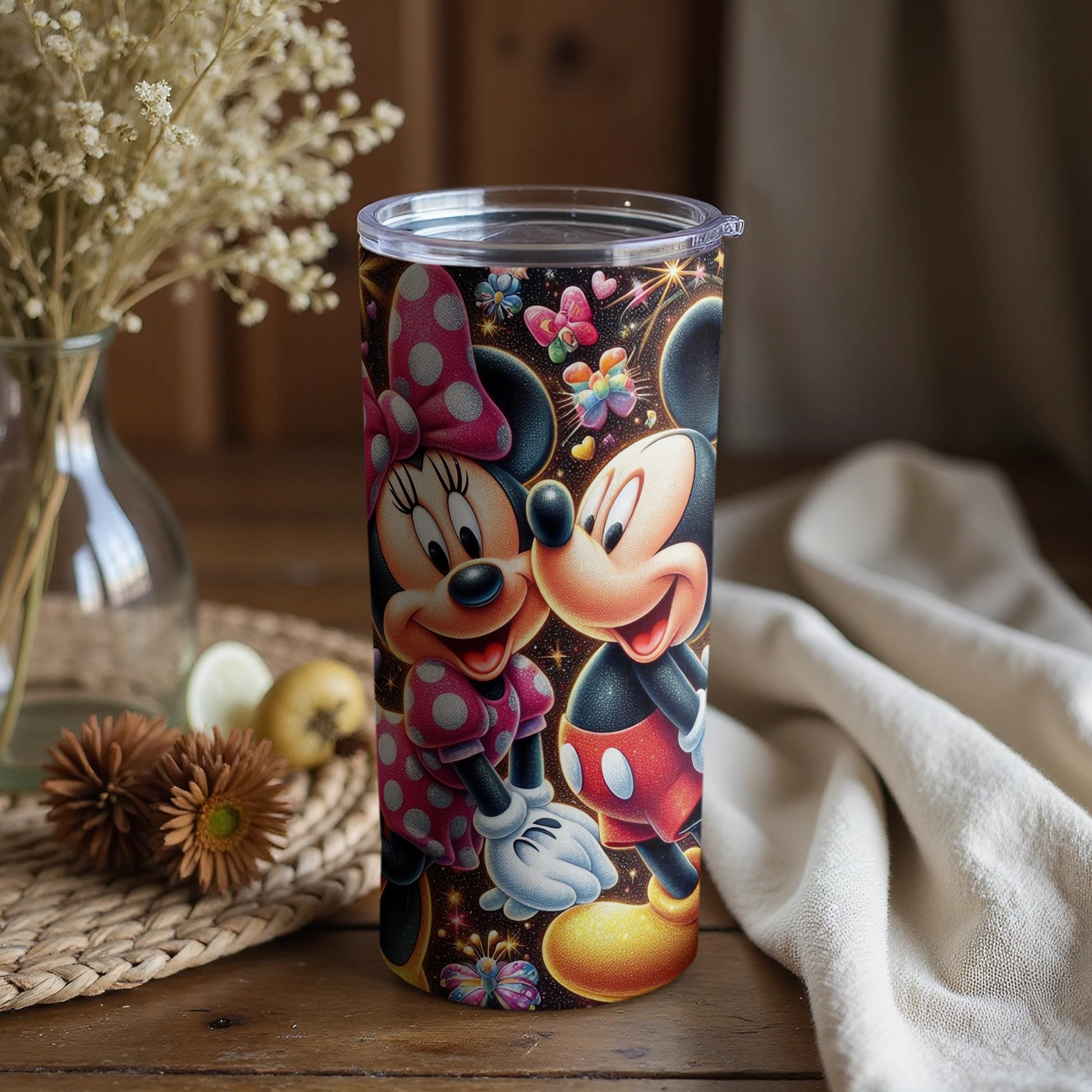 Colorful and Fun Mickey and Minnie Drink Tumbler
