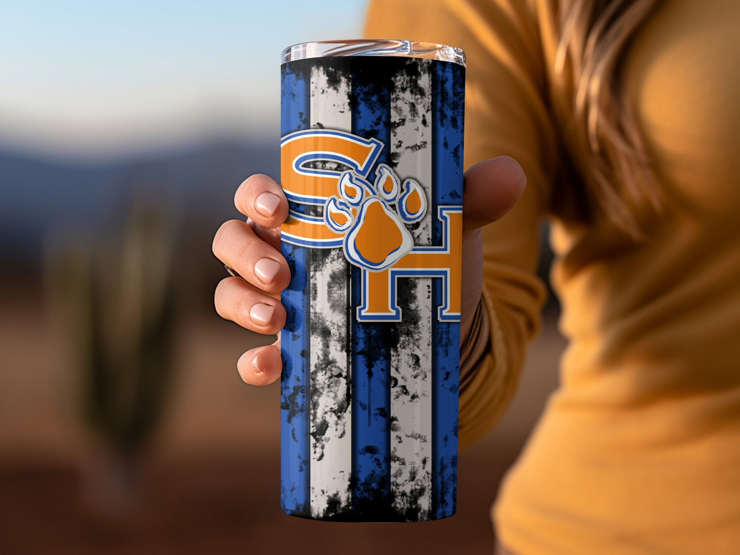 Blue SH Logo Bear Claw Themed Tumbler Cup