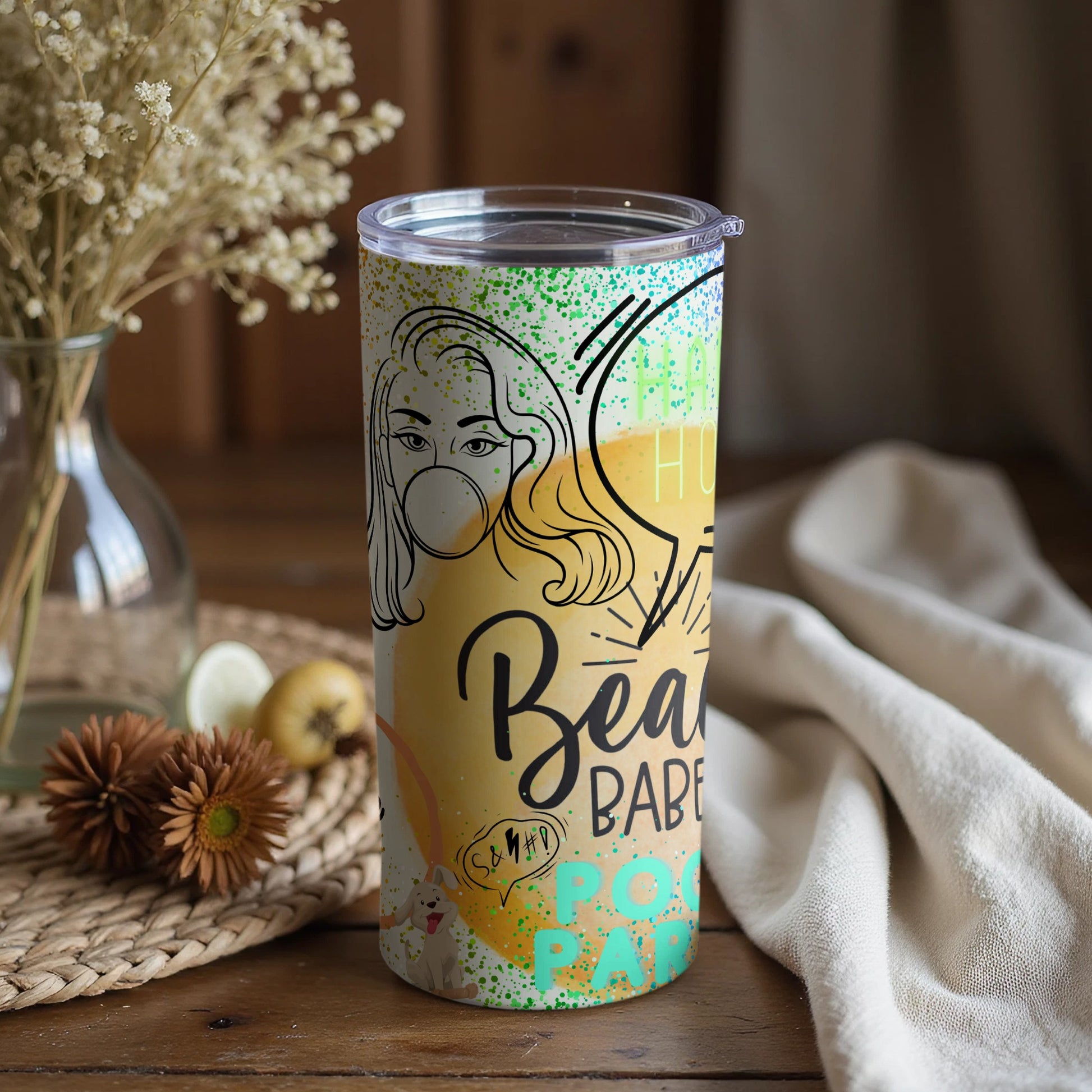 Beach Babe Pool Party Pattern Tumbler