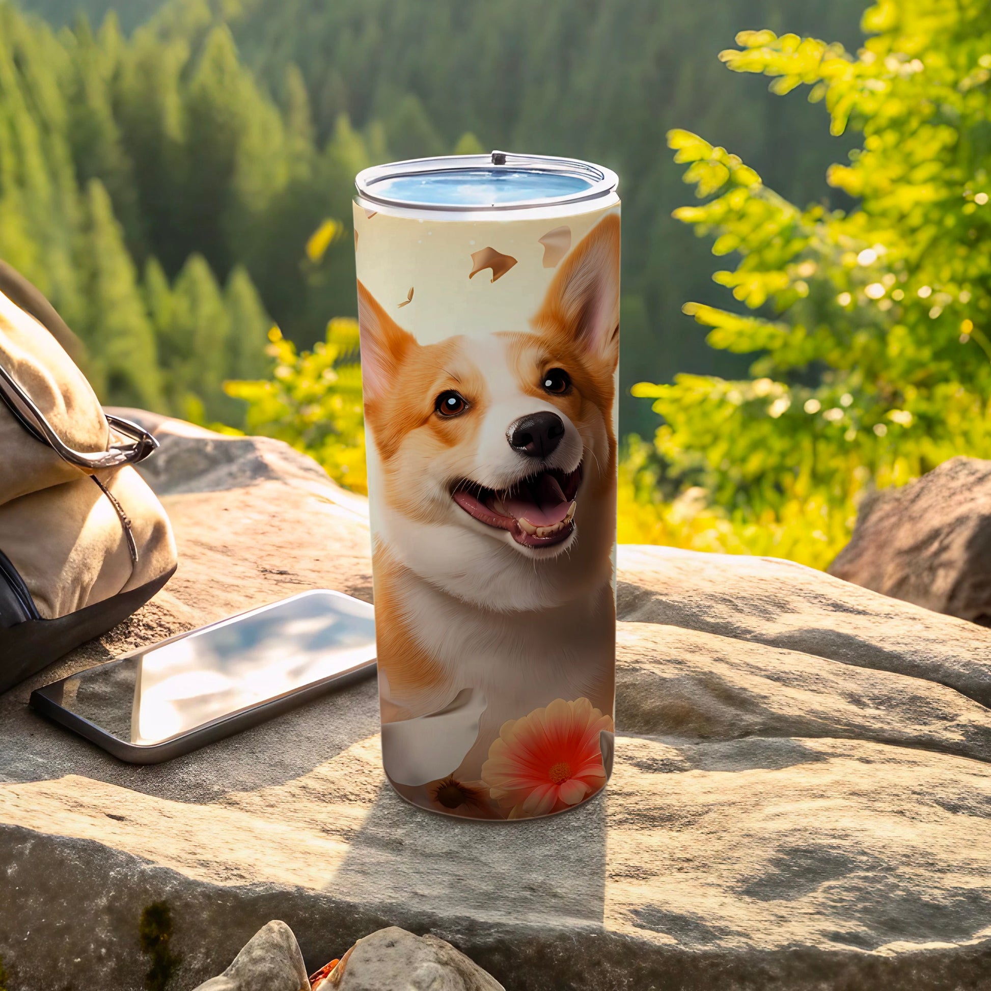 Happy Corgi Dog Face Insulated Portable Drinkware product type