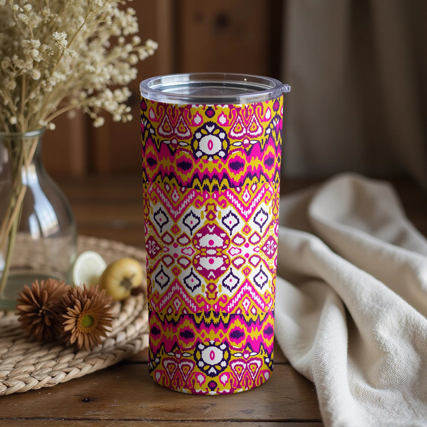 Vibrant Patterned Tumbler for Stylish Beverage Storage