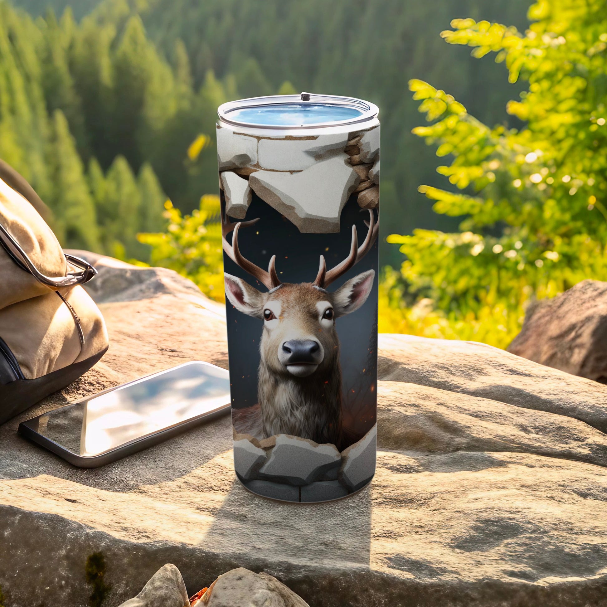 Deer Artwork Insulated Travel Tumbler for Outdoor Adventures