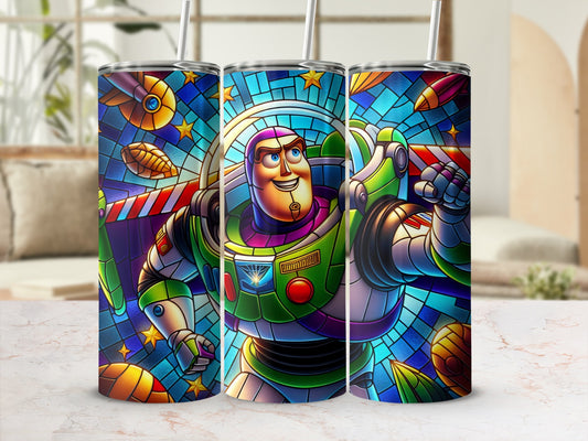 Colorful Astronaut Themed Patterned Tumbler Product