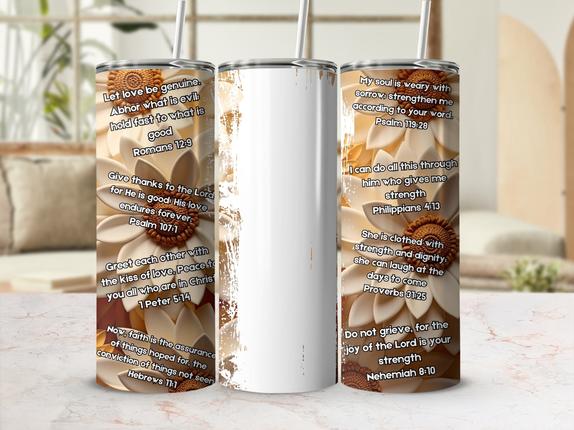 Religious Inspirational Quotes Stainless Steel Tumblers