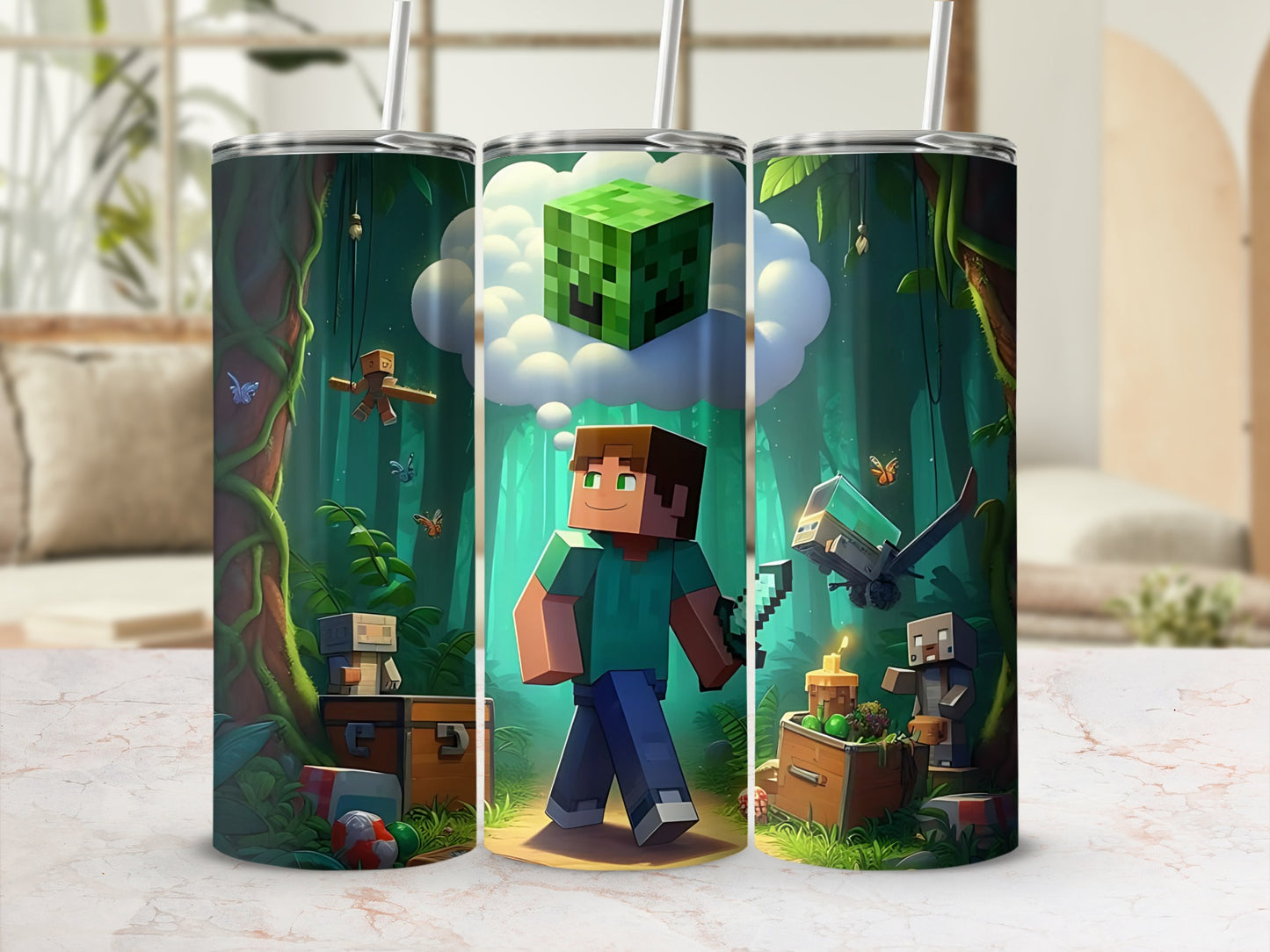 Minecraft Adventure Themed Tumbler Perfect Gift Option