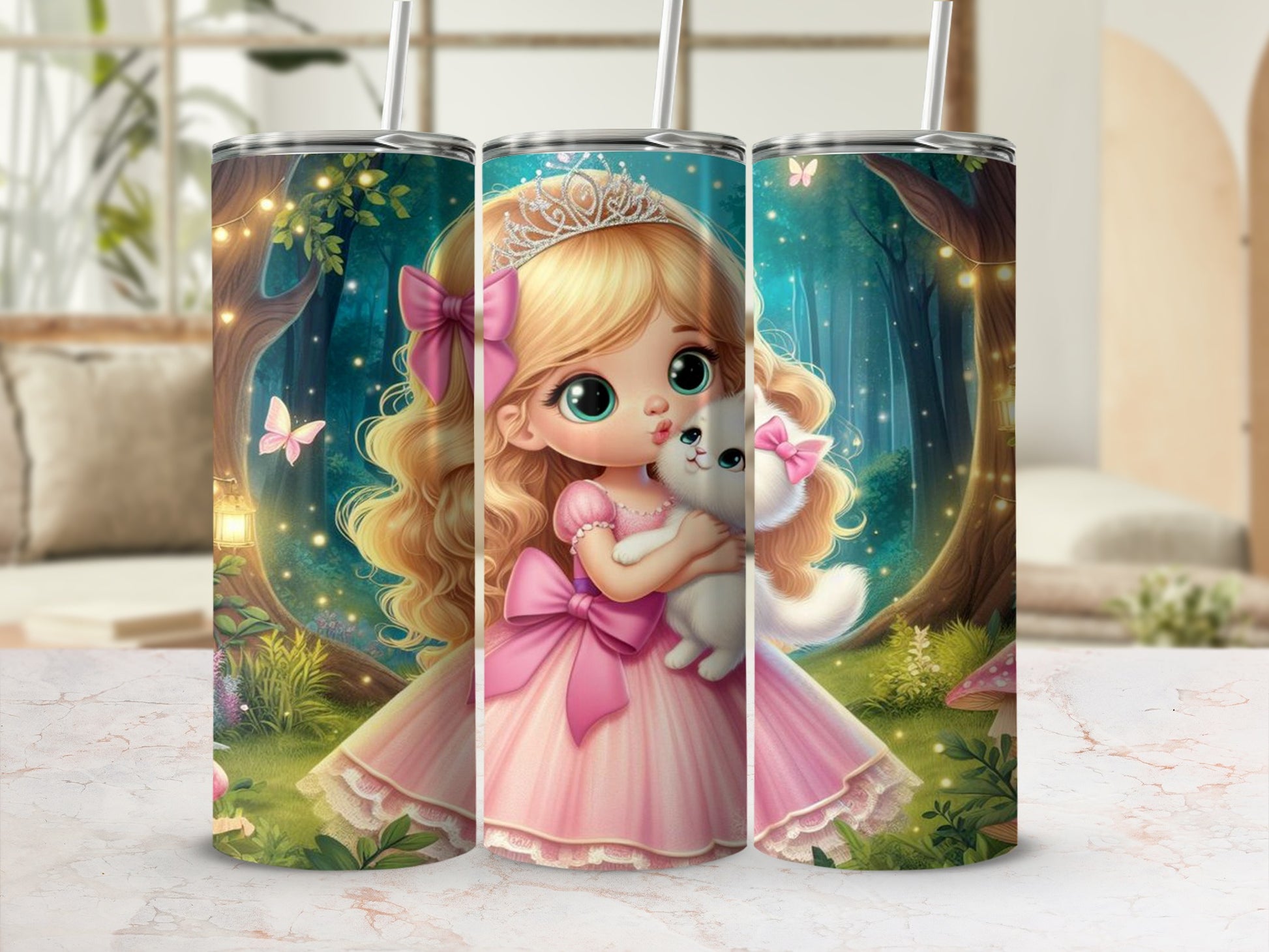 Enchanting Princess with Cat in a Magical Forest product