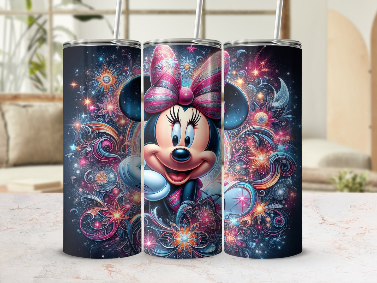 Minnie Mouse and Floral Design Tumbler