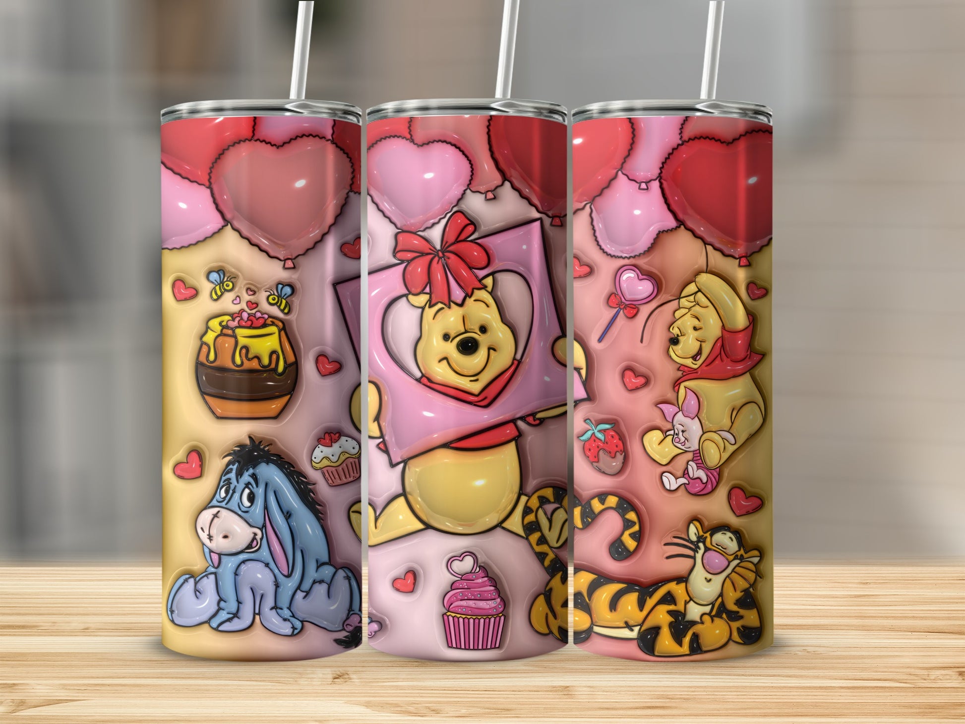 Cute Cartoon Character Theme Design Printed Tumbler