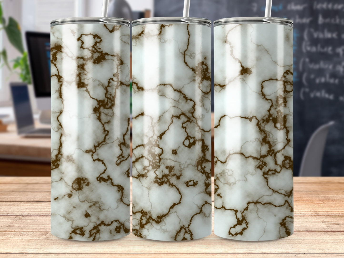 White Brown Marble Pattern Tumbler product type