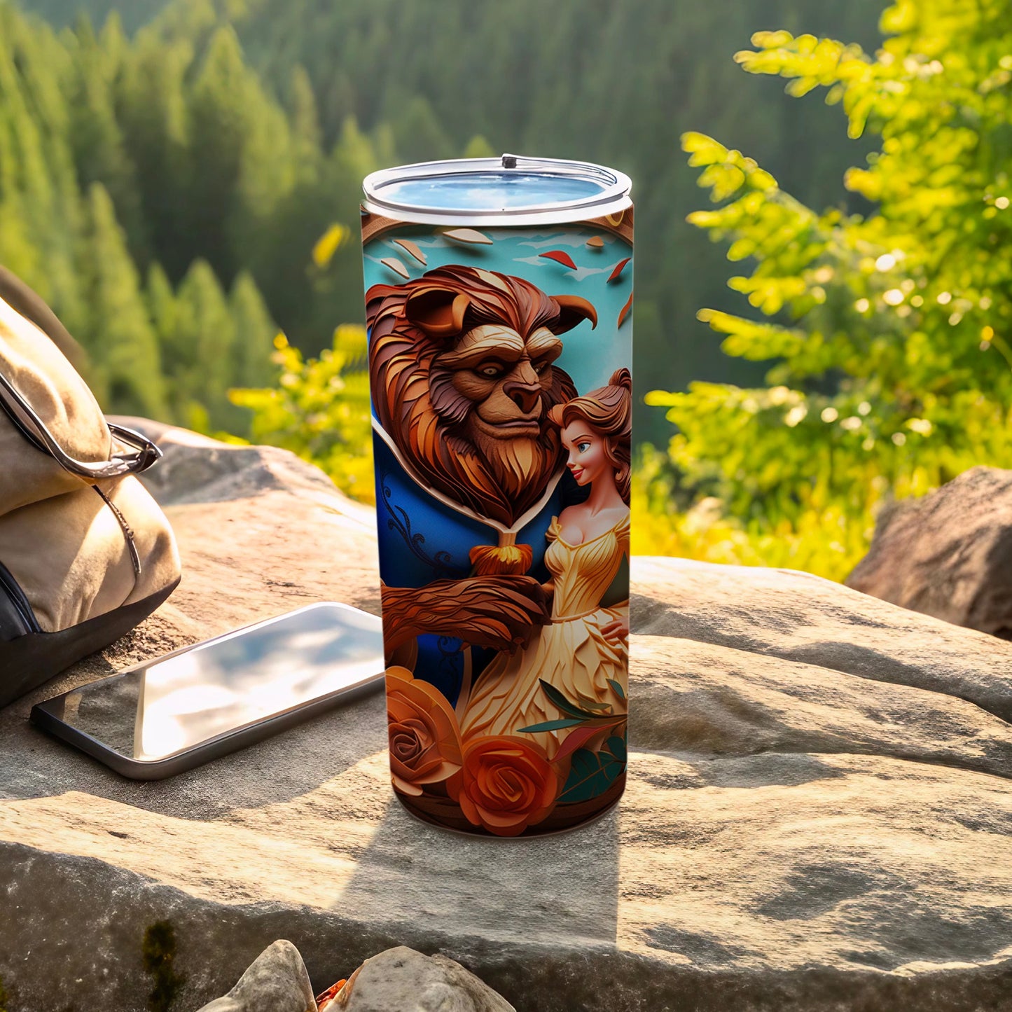 Enchanting Tale Beast and Beauty Artwork Tumbler Product