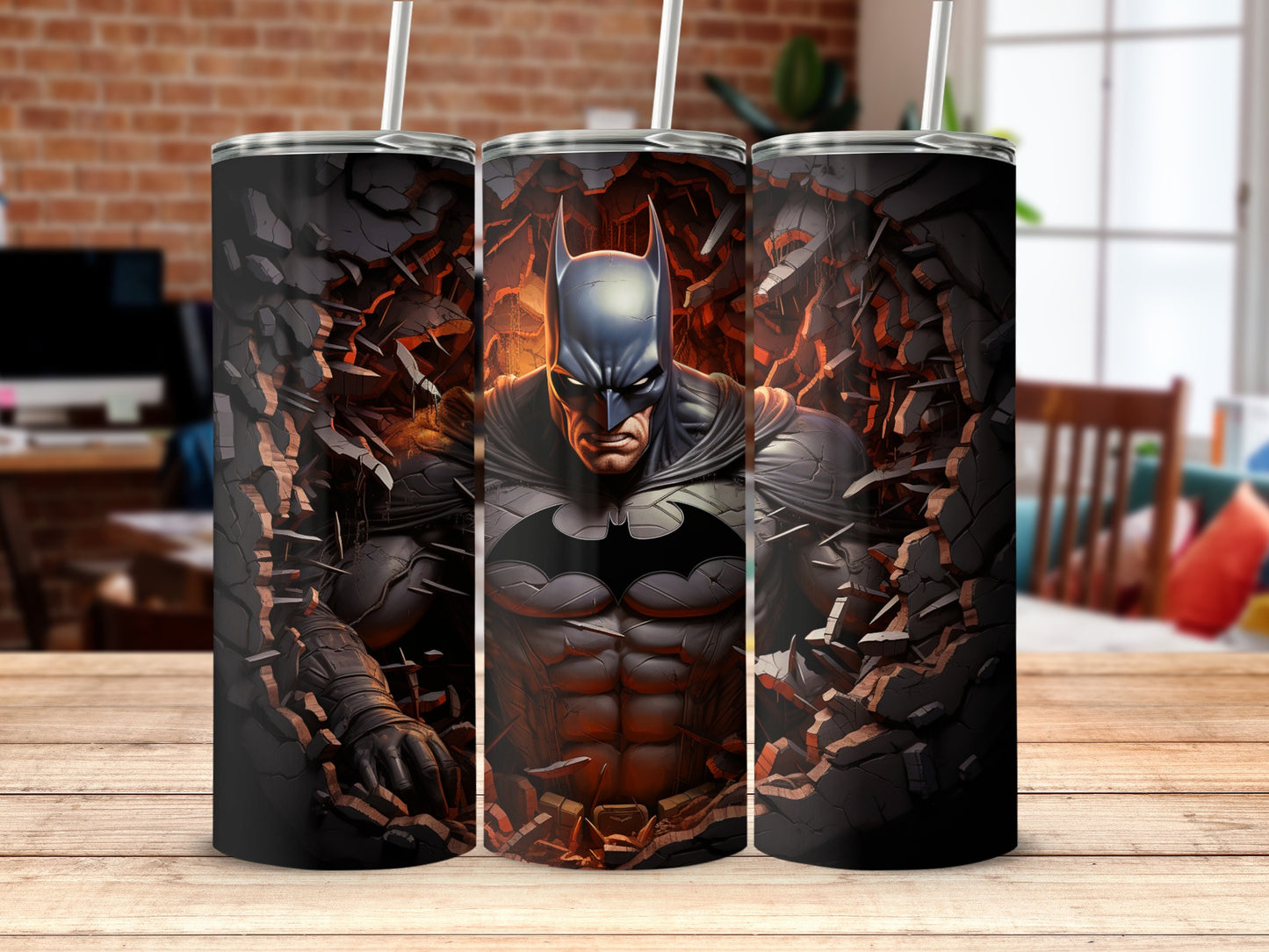 Stylish Tumblers with Unique Batman Illustration Tumblers