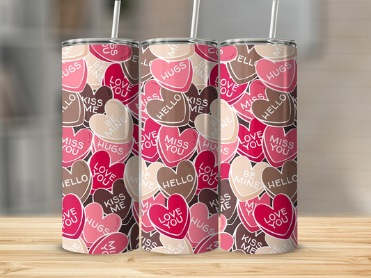 Valentine's Day Heart Patterned Tumbler Cup
