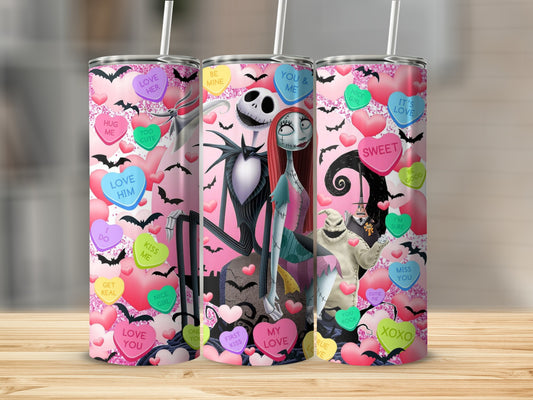 Nightmare Before Christmas Love Hearts Tumbler