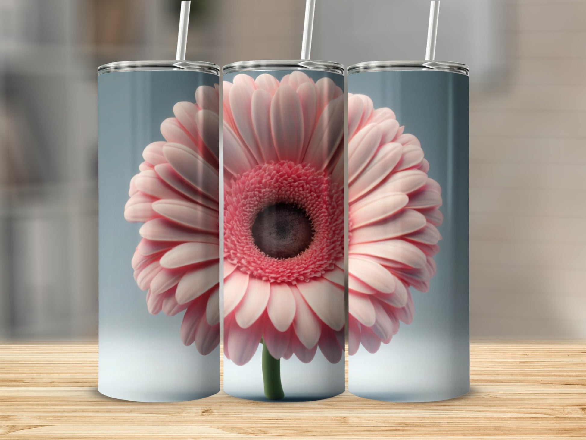 Pink Gerbera Daisy Flower Tumbler Design Product Type