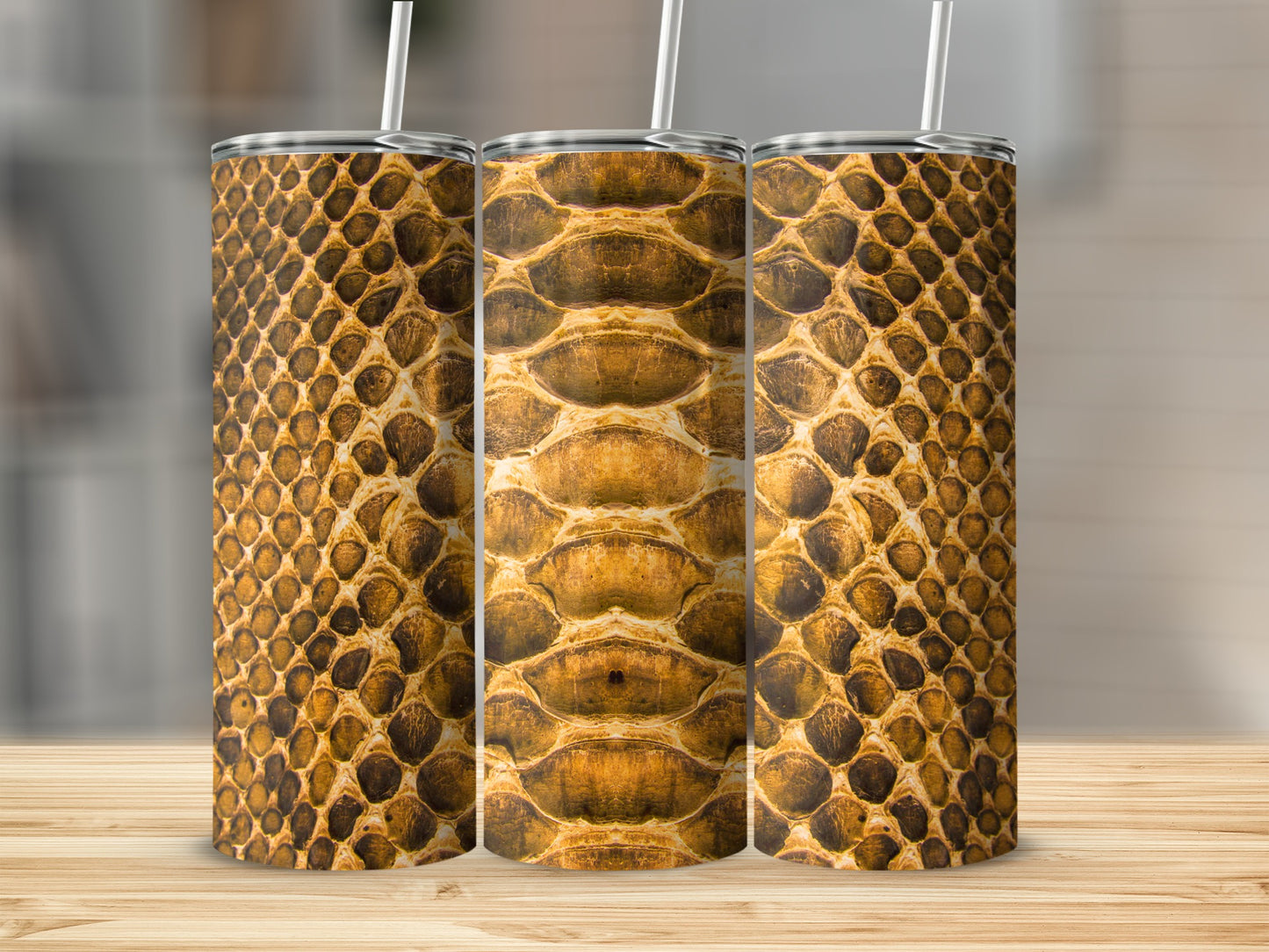 Snake Skin Texture In Brown Tones Detailed Tumblers