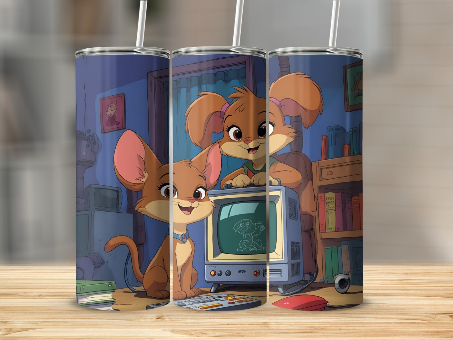 Cute Cartoon Characters on Tall Tumbler Drinkware