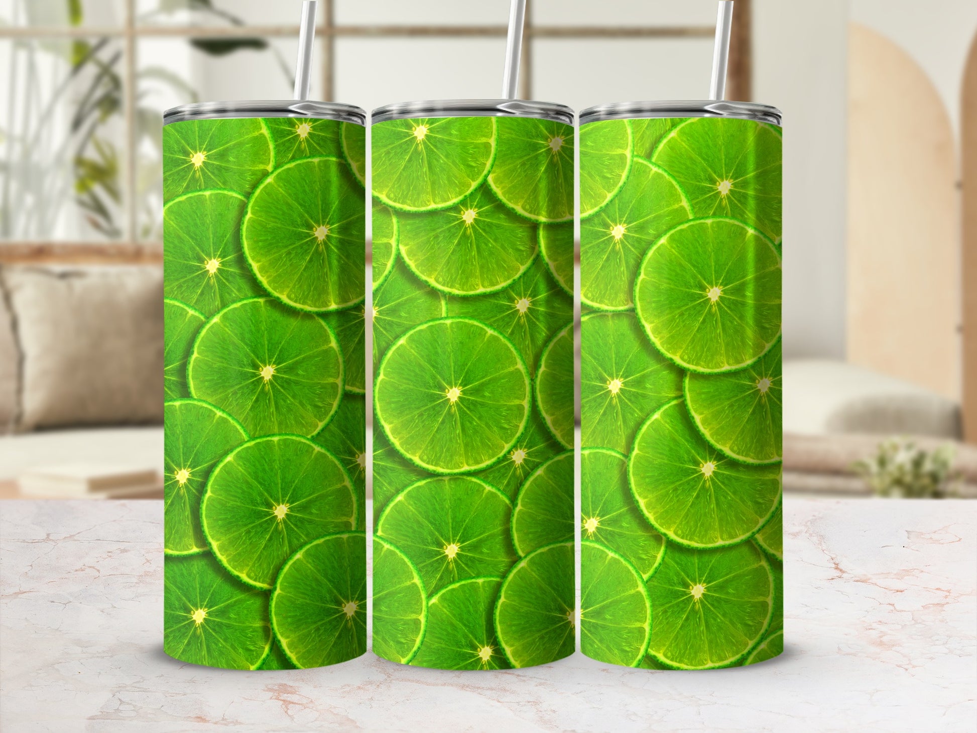 Refreshing Green Lime Slice Pattern Drink Tumbler product type
