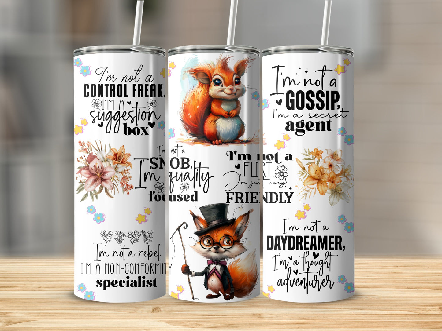 Funny Quotes Sarcastic Tumbler Cute Squirrel Fox product type