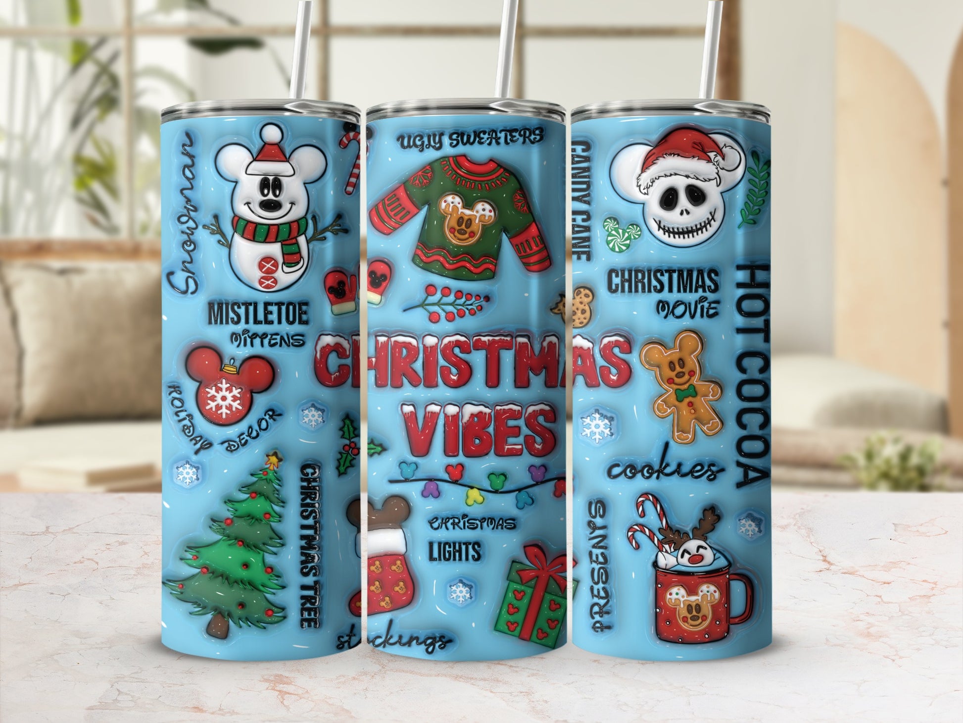 Christmas Vibes Holiday Decor Insulated Tumbler Cup