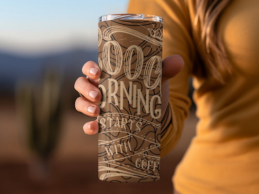 Good Morning Starts With Coffee Travel Mug