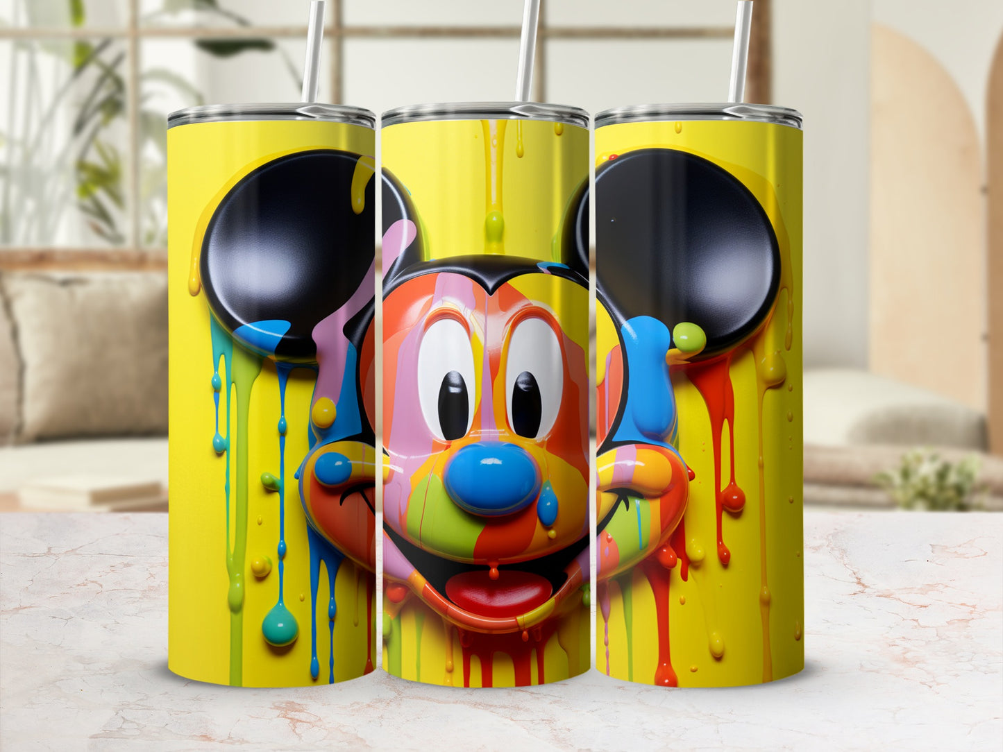 Colorful Dripping Mickey Print Tall Tumbler Product