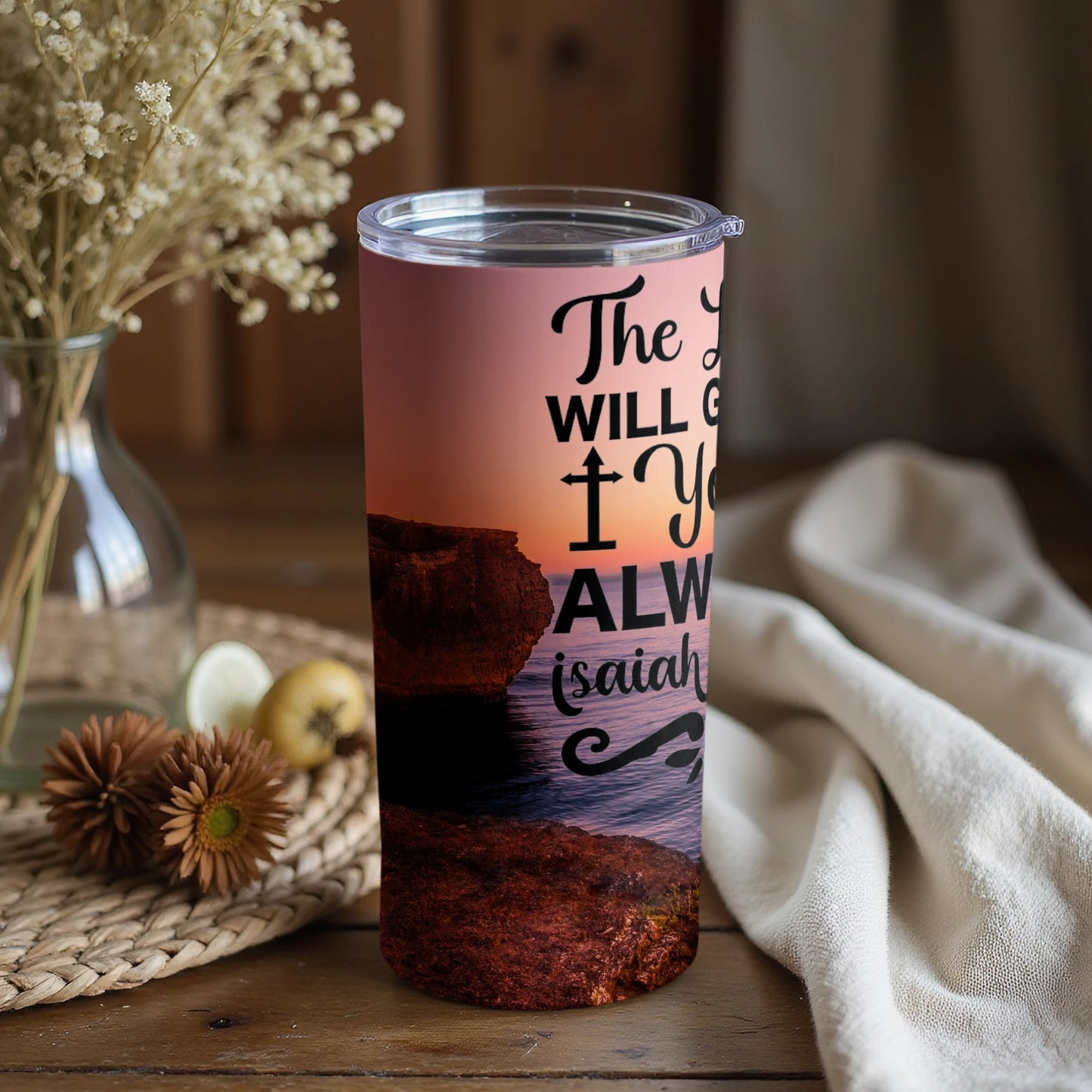 Inspirational Scenic Tumbler Sunset Quotes Design