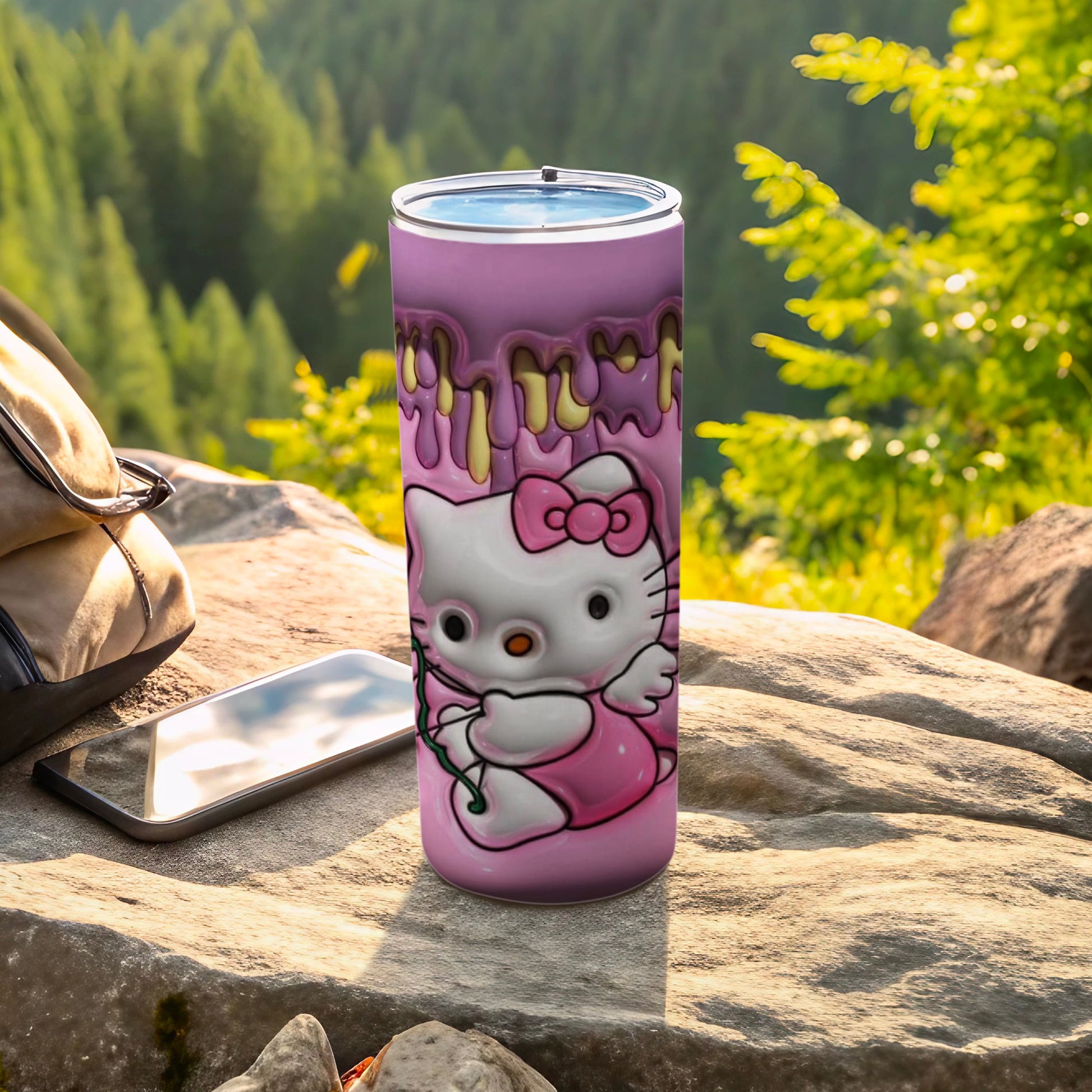 Hello Kitty Cupid Wings Bow Purple Drip Tumbler product type