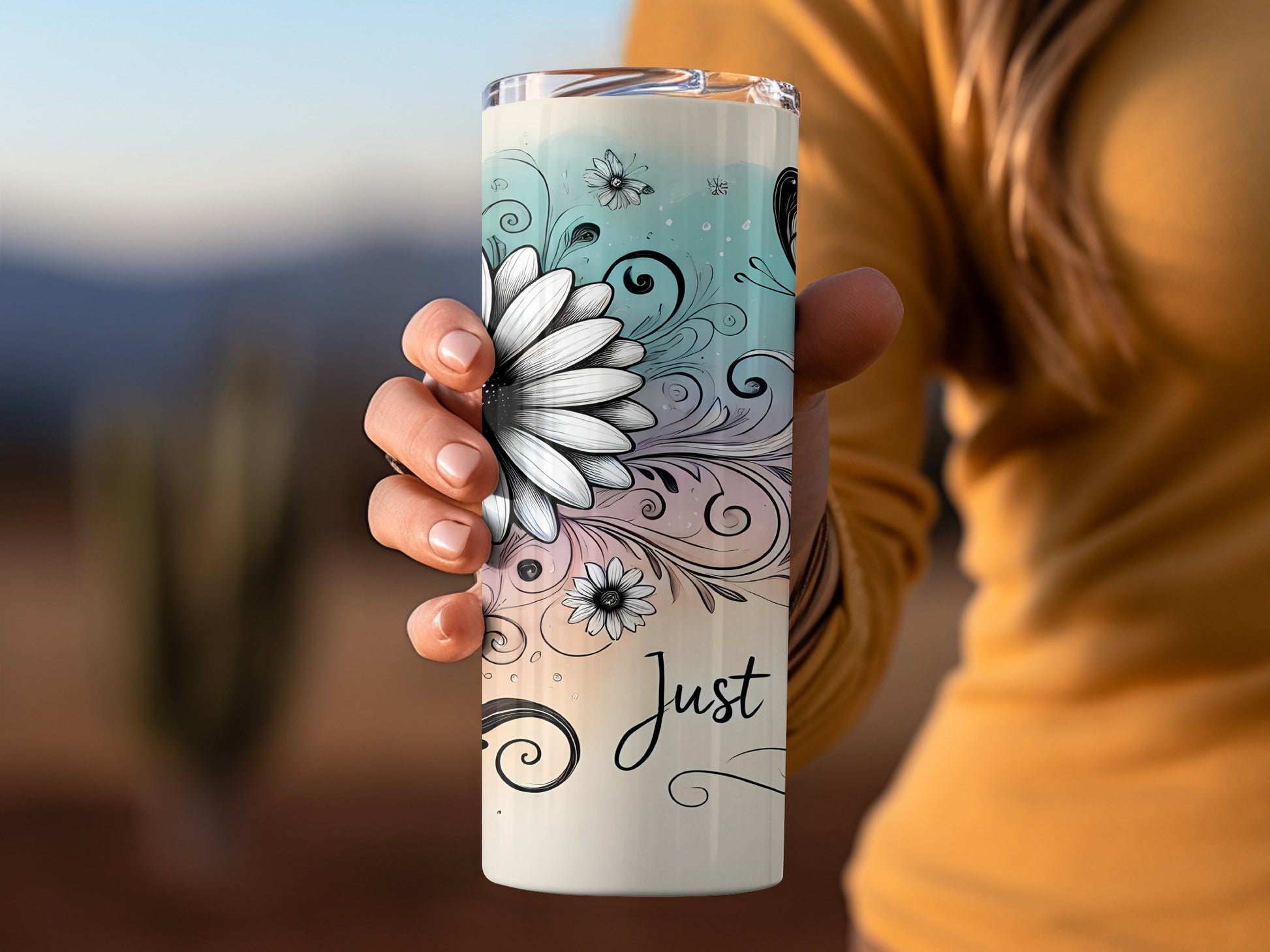 Floral and Artistic Design Just Tumbler Travel Cup