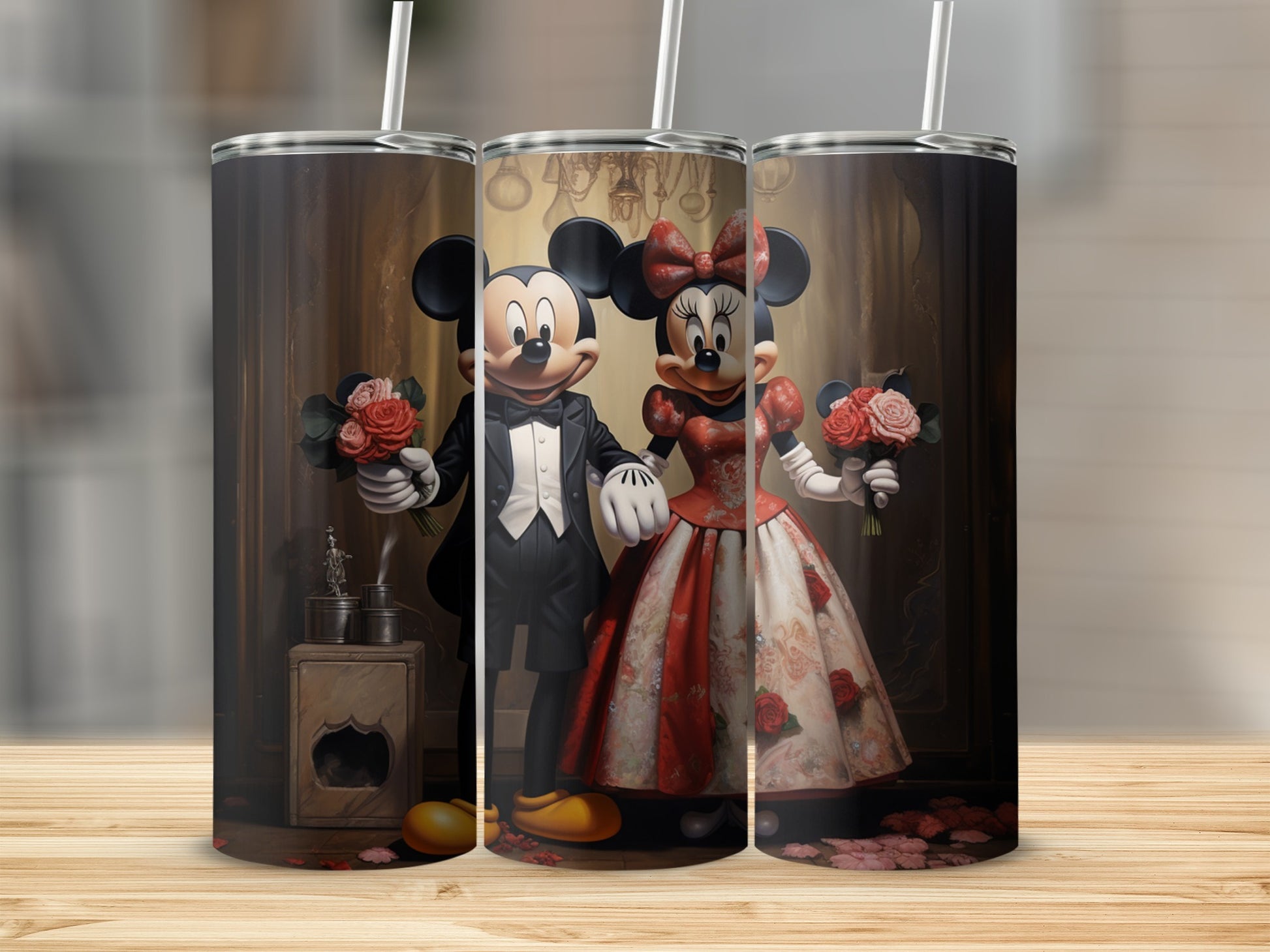 Mickey and Minnie Romantic Tumbler for Couples