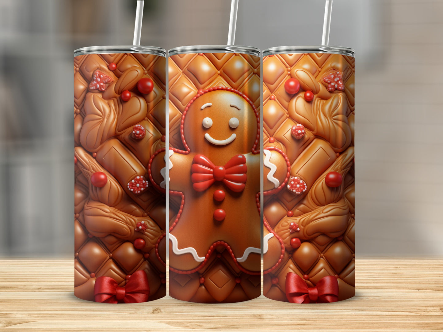 Festive Gingerbread Design Insulated Tumbler