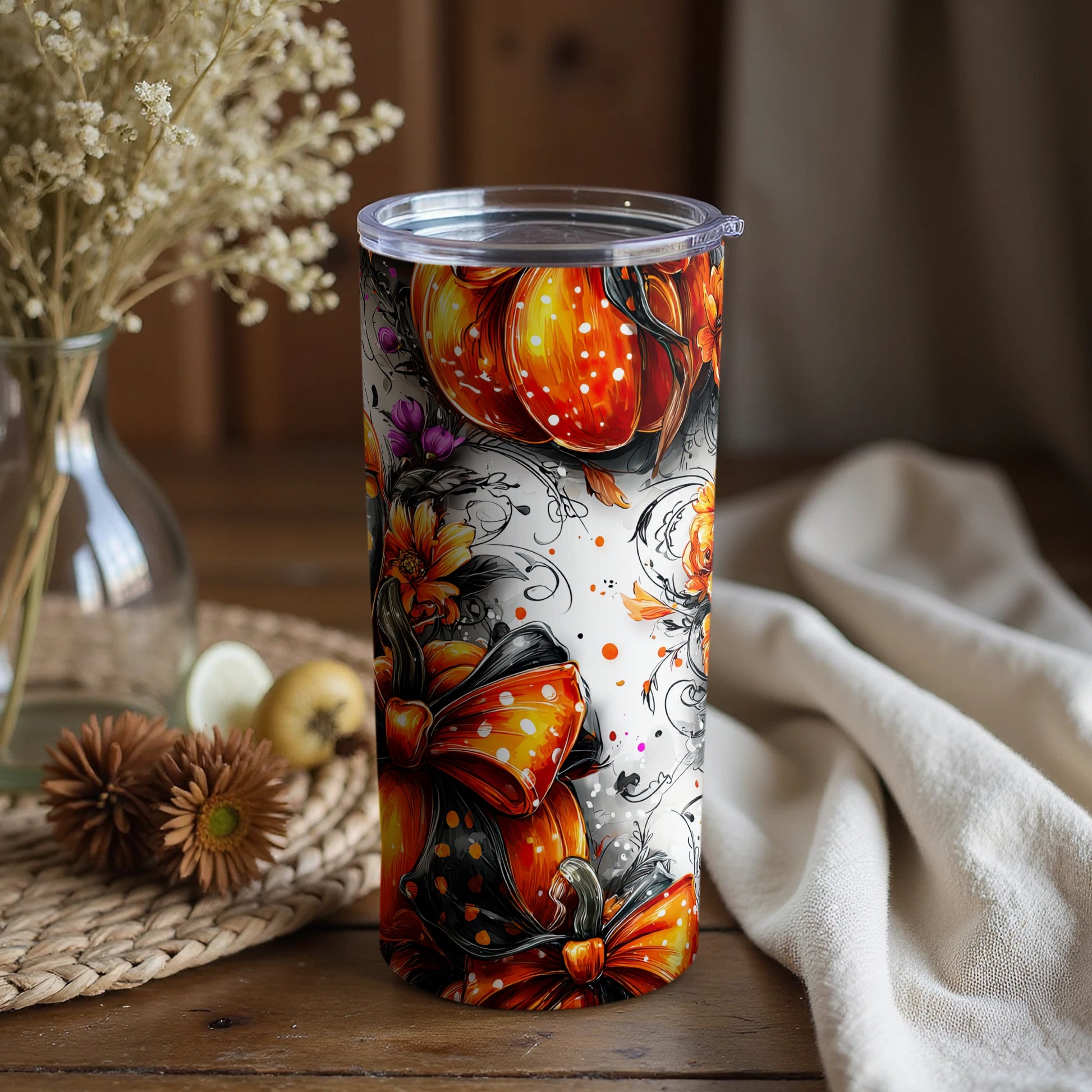 Colorful Festive Floral Insulated Tumbler