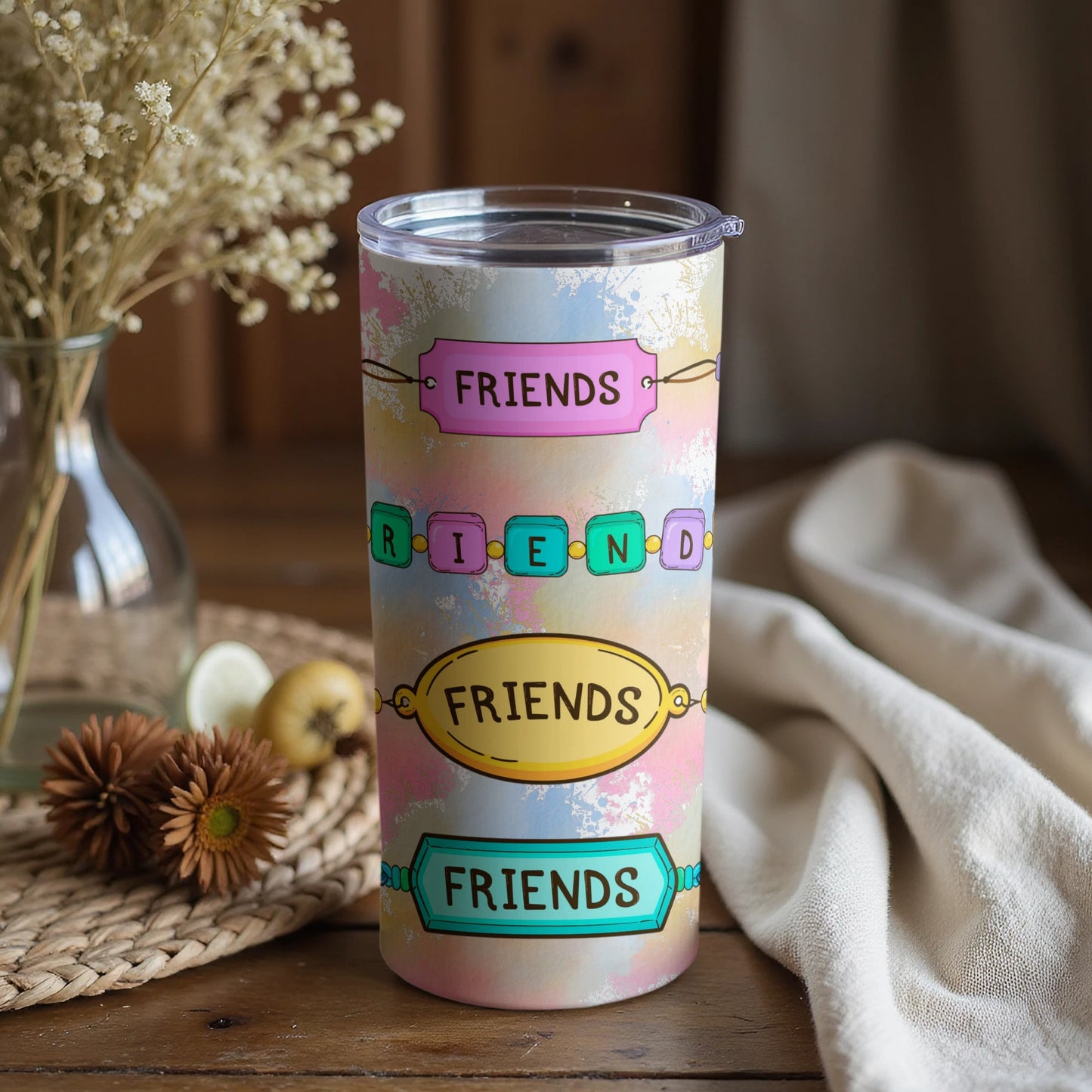 Colorful Friends Theme Double Wall Insulated Tumbler