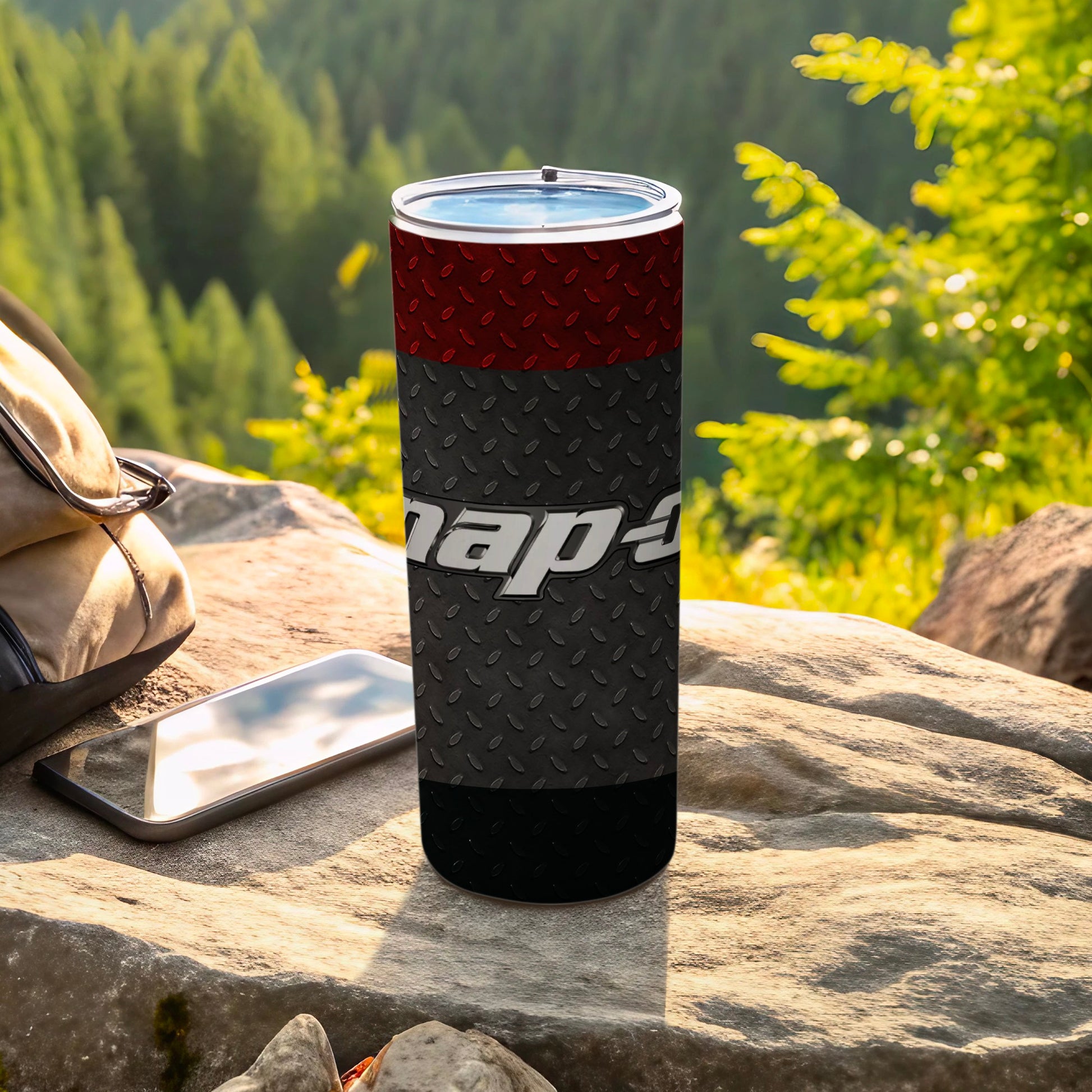 Red Black Diamond Plate Snap-on Logo Tumbler product type