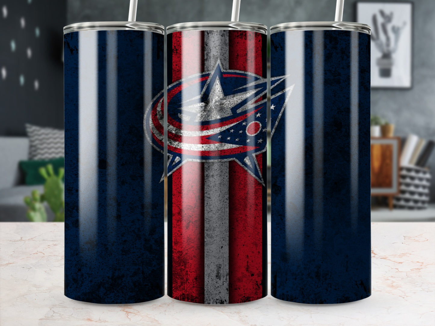 Blue Red and White Grunge Design Drinkware Product