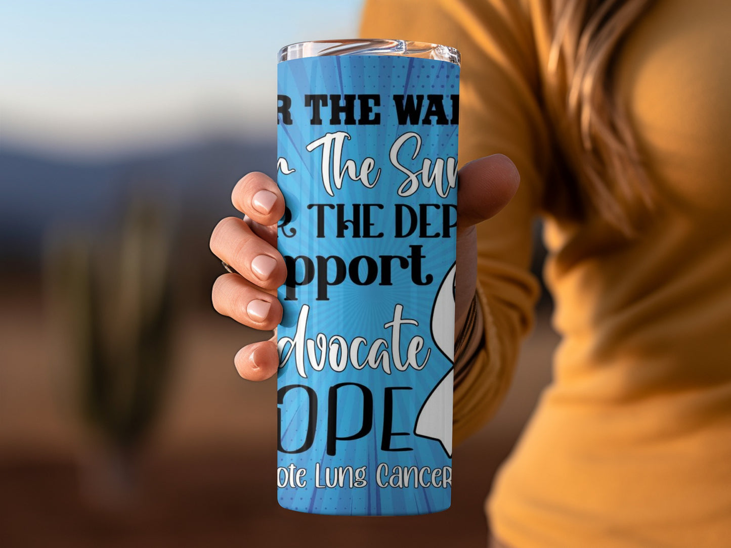 Advocate Hope Inspire Promote Lung Cancer Awareness Tumbler