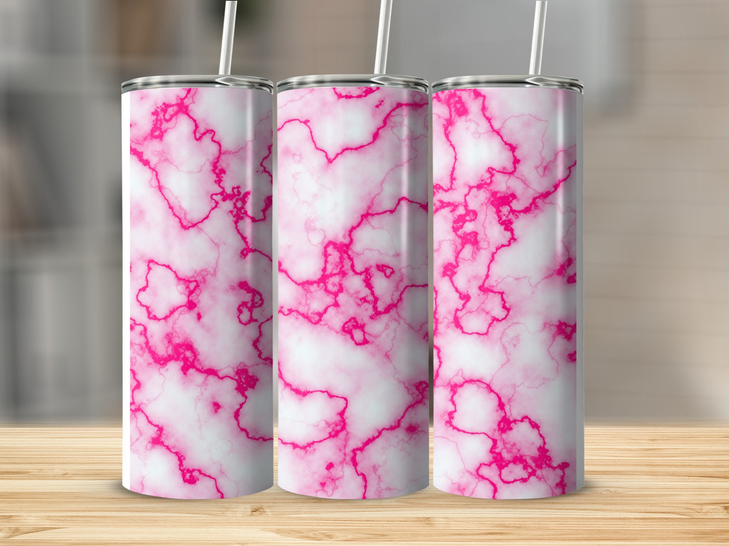 Marble Texture with Pink Veins Decorative Design Tumblers