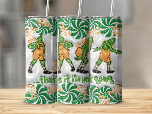 Green Character with Peppermint Background Tumbler