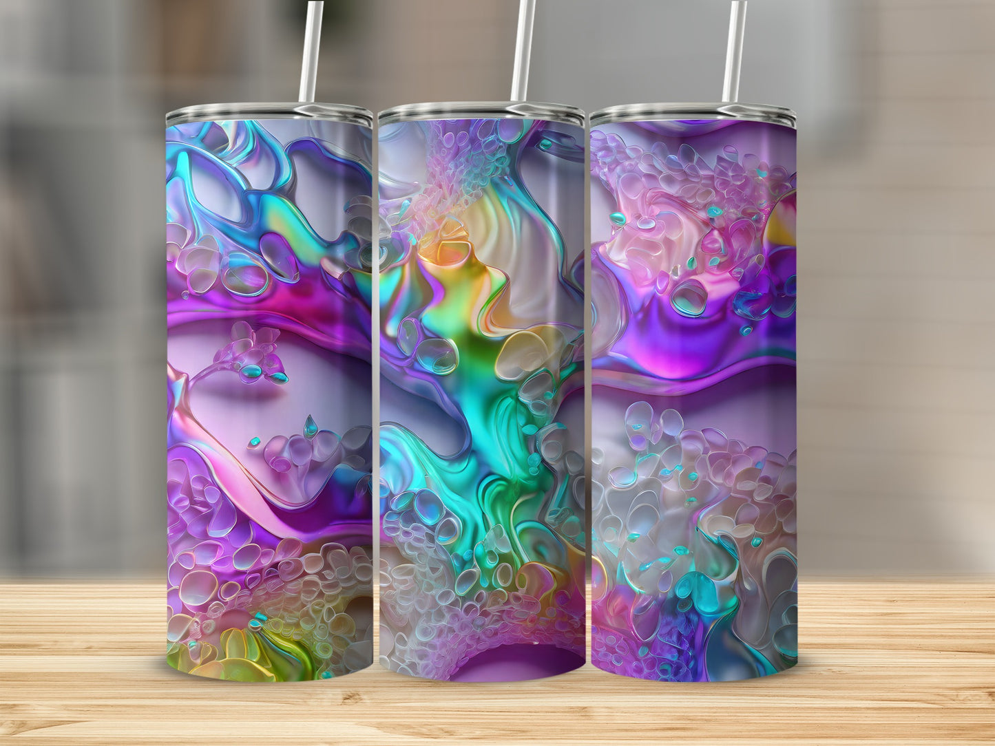 Vivid Abstract Swirl Patterned Insulated Tumbler product